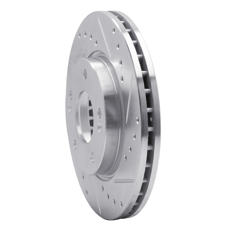 Hyundai Elantra Brake Rotor (1) - Front Right - R1 Concepts - Drilled & Slotted - Silver - `07-`10
